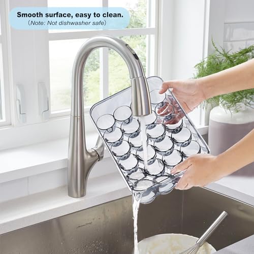 BSTKEY Egg Holder for Refrigerator, Egg Container with Time Scale, Egg Holder with Lid for Kitchen Storage, Stackable Tray for 24 Eggs - size: Hold 24 eggs