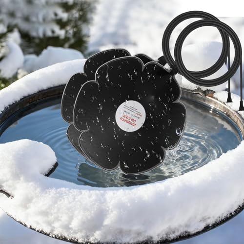 Tujoe 2 Pack 250W Bird Bath Heater De-icer, Thermostatically Controlled Birdbath Water Heater with 6.6 ft Cord, Outdoor Winter Heaters for Bird Bath, Chicken Waterer, Pond