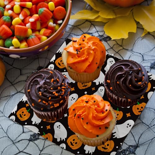 JarThenaAMCS 150Pcs Halloween Wax Paper Pumpkin Boo Ghost Deli Paper Black Sandwich Wrap Paper Tissue Waterproof Oil-Proof Picnic Liners for Party Kitchen Supplies, 9.8 x 8.3 Inch - color: Halloween Pumpkin Ghost