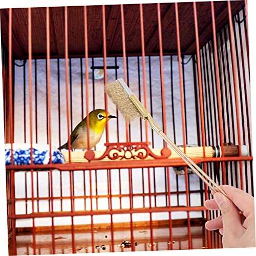 ibasenice 1set Bird Cage Cleaning Brush Handle Wire Cleaner for Maintenance for Bird Owners to and Fecal Practical Cleaning Tool - size: 22X3X2CM