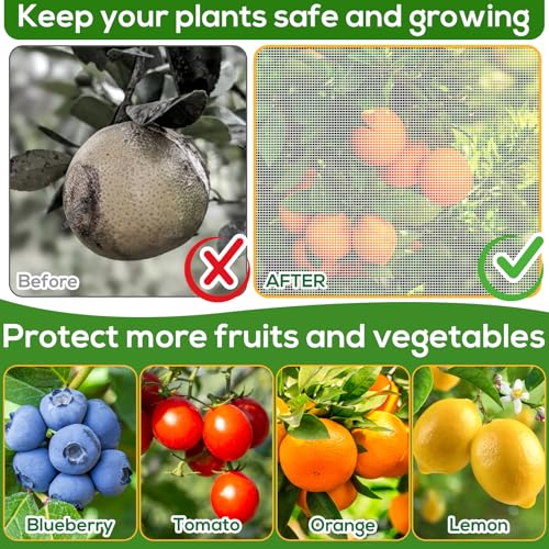 1 Pack 9.8 x 9.8 ft Fruit Tree Netting Covers with Zipper and Drawstring | Ultra-Fine Mesh Plant Cover for Fruit Trees, Flowers and Vegetables, Helps Shield Plants from Birds and Insects - size: 9.8 x 9.8FT/1Pack