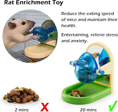 2Pcs Rat Enrichment Foraging Toy, Intelligent Treat Dispensing Puzzle | Interactive Puzzle Design Inspires Natural Foraging Instincts, Slows Feeding Speed to Relieve Boredom and Anxiety for Rats - style: 2Pcs