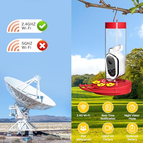 Hummingbird Feeder with Camera Solar Powered, AI Identify Cloud Storage Instant Notification, CCPA Data Protection, Outdoor Hanging, Idea Gift for Family Friends (20 Ounces)