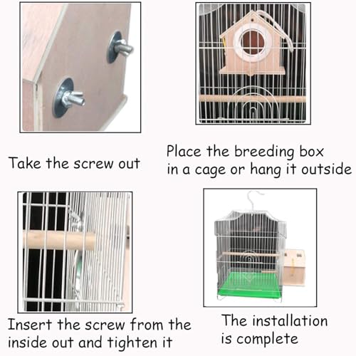 kathson Parakeet Nesting Box,Bird Nest House,Parrots Breeding Mating Hut,Cockatiel Nesting Box for Budgie,Lovebirds,Conure,Canary,Finch and Small Medium Birds,L