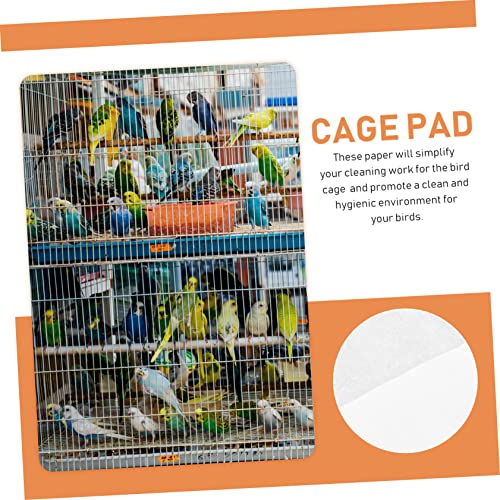 Yardwe 100pcs Bird Cage Paper Pads Disposable Absorbent Urine Liners for Parrots Birds Cage Accessories Pads for Healthier Environments