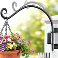 Lifyzoon Swivel Plant Hanger Outdoor: 22Inch 80lbs Heavy Duty Bracket Hook | 80 Lbs Capacity for Large Flower Baskets Bird Feeders Lanterns, Rust-Proof Iron Mount, 180°Smooth Swivel, Hardware Included - size: 22 Inch