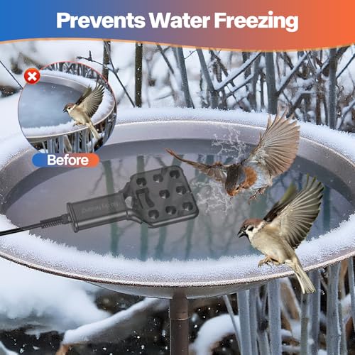 250W Smart Electric Pond De-icer – Eco Mode for Small Ponds & Bird Baths, Auto On/Off, 9ft UL Cord, IPX8 Waterproof, Cast Aluminum Heater for Winter Use