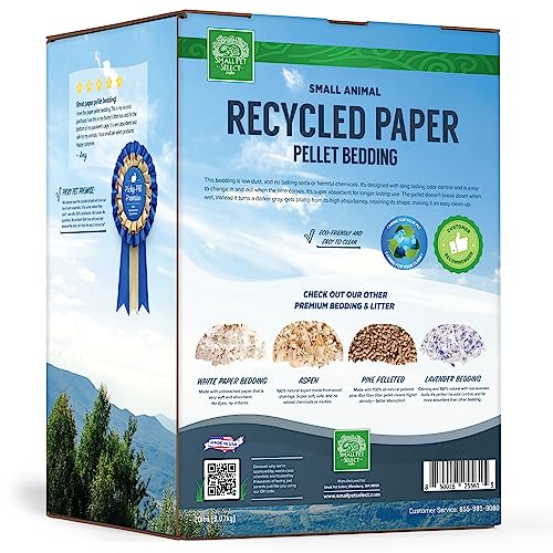 Small Pet Select Recycled Paper Pellet Bedding & Litter, Rabbits, 20 lb | Absorbent Odor Control, Low Dust, Eco-Friendly, For Guinea Pigs, Hamsters, Bunnies, Chinchillas & Small Pets - size: 20 LBS