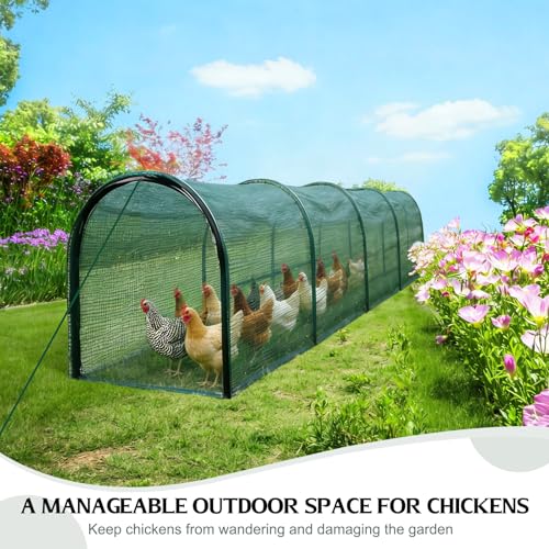 Foldable Chicken Tunnel – Instant Setup, No Assembly Required, 157 Inch Portable Chicken Run for Yard, Expandable Outdoor Tunnel (157 * 30 * 24 inches)