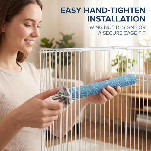 2 Pcs Multi-Color Random Bird Perch Stand Toy Wood Parrot Perch Stand Grinding Claw Sticks Sanded Surface Cage Toy for Parakeets Finches Parakeet Toys Birdcage Accessories
