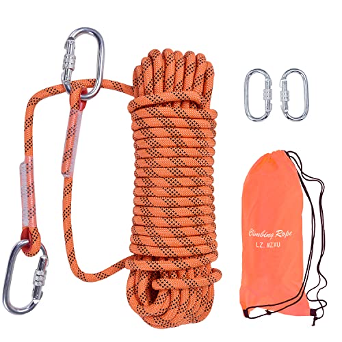 Climbing Rope, Rappelling Rope - color: Orange, size: 65FT