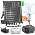 Antfraer 7W Solar Fountain Pump with 3600mAh Battery Backup & Pond Filter, Solar Water Fountain Pump with 8 Nozzles & PVC Tubing, Solar Fountain for Bird Bath, Small Ponds, Waterfall, Hydroponics - style: 7W （Built-in Battery）