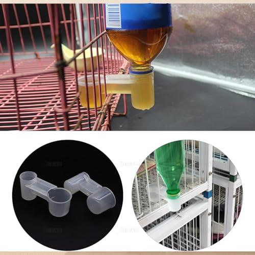 AUEAR, Set of 12 Bird Drinker Feeder Cup Soda Pop Water Bottle Plastic for Pigeons Parrot Chicken Supplies (Clear) - color: Clear