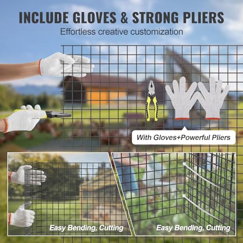 VEVOR Hardware Cloth, 48'' x 100' 1/2inch Galvanized Wire Mesh Roll, 19 Gauge Chicken Wire Fencing Roll, Vinyl Coating Metal Wire Mesh for Chicken Coop Barrier, Rabbit Snake Fences, Poultry Enclosures - size: 1/2inch 48'' x 100'