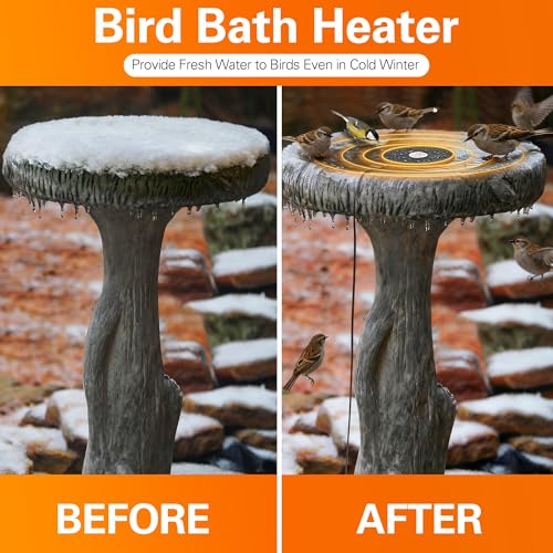 Dreyoo Bird Bath De Icer, 60w Submergible De Icer, Thermostatic Controlled Winter Water Heater Deicer for Bird, Chicken, Duck, Farm Trough, Design Patent Product(2 Pack)