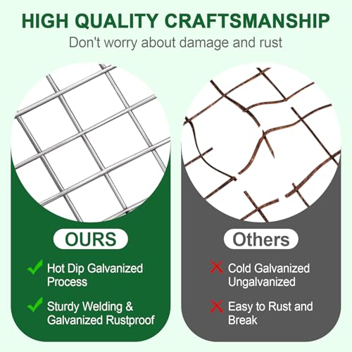 HOPERAN Hardware Cloth 1/2 Inch 48 x 50 ft, 19 Gauge Chicken Wire Fencing | Hot Dipped Galvanized After Welding, Rust resistant, Heavy-duty, for Garden Fencing Gopher Wire Rabbit Cage Poultry Netting - size: 1/2inch 48in*50ft
