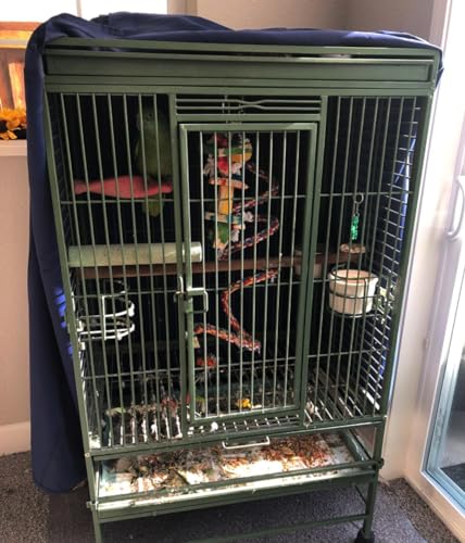 J&C Black 420D Heavy Duty Bird Cage Cover Blackout Sun Light for Night Waterproof Black Material Birdcage Covers for Bird Sugar Glider Cat Rabbit Cage Medium (Upgraded) (XL-38x23.5x51in-Black) - size: XL-38x23.5x51in-Black
