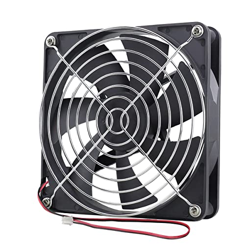 GDSTIME 12V Cooling Fan 1425, 140mm x 25mm Dual Ball Bearings Brushless Fan | 140x140x25mm, 1425, Replacement for PSU, Heater, Wine Fridge Condenser - size: 140x25mm