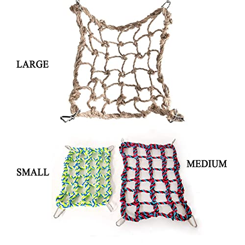 Litewoo Bird Rope Climbing Net Swing Grid Hammock for Parrot Rat Cage, M | Nylon chew-safe material, 9.84 x 12.6in, sturdy, for parrots/hamsters/chinchillas/ferrets, promotes climbing & nail trimming - color: M: 9.84 x 12.60inch/ 25 x 32cm