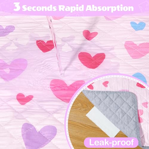 2 Pack Guinea Pig Bedding, Washable Guinea Pig Cage Liner Reusable Guinea Pig Mat Waterproof Guinea Pig Bedding for Cage, Super Absorbant Guinea Pig Pee Pads for Small Animals Hamster Rabbit Squirrel - color: Pink Heart, size: 47X24in