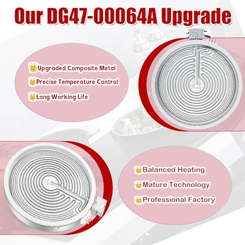 DG47-00064A DG47-00056A Compatible With Samsung Stove 9/12in Dual Element | DG47-00064A DG47-00056A, EAP11729066 AP5986691 PS11729066, OEM Home Upgrade, Electric Range Replacement, Surface Element - style: DG47-00064A