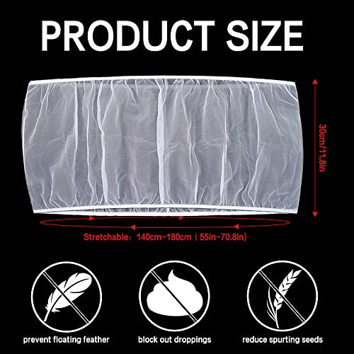 Soft Airy Bird Cage Net Cover, Bird Cage Seed Catcher, Skirt Guard Gauze Birdcage Mesh Netting for Round Square Cages, Reuseable (White, L) - color: White, L