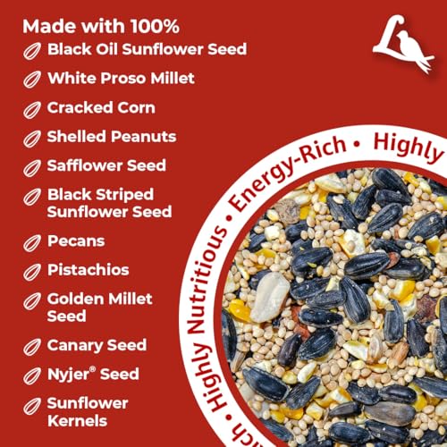 Lyric Supreme Wild Bird Seed - Wild Bird Food Mix with Nuts & Sunflower Seeds for Outside Feeders - Attracts Many Beautiful Songbirds - 4.5 lb bag | Wild Bird Food Mix with nuts and sunflower seeds for outside feeders - Attracts many beautiful songbirds
