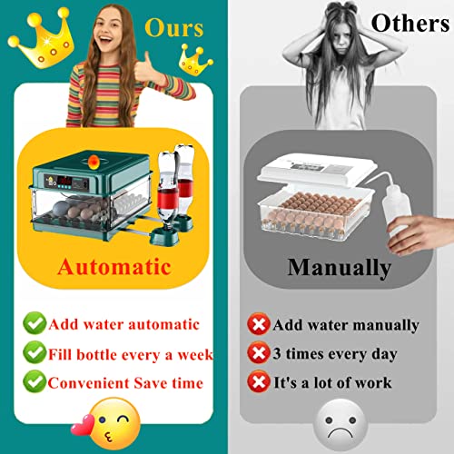 Egg Automatic Incubator | 24-60 Eggs, Intelligent Incubators for Hatching Eggs, Poultry Hatching Machine, For Chicken Duck Goose Quail Bird Pigeon