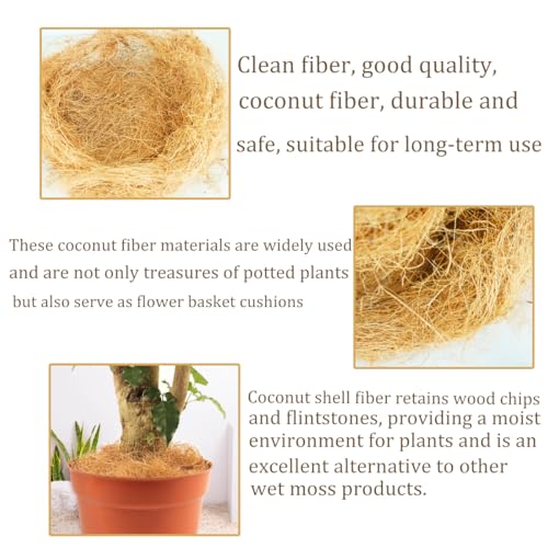 Long Coconut Husk Fiber Mulch Silk for Orchids Clean Coconut Shell Moss Covering 0.22 Pounds - size: 100 grams/0.22 pounds