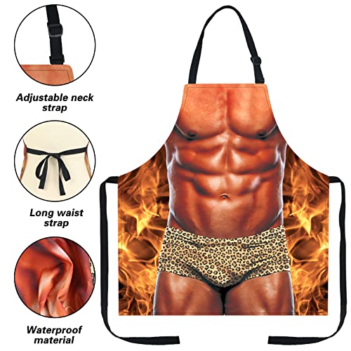 Funny Men Cooking Grilling Aprons Muscles Guy BBQ Funny Gag Gifts for Christmas, White Elephant Gift Exchange (Muscleman, One Size) - color: Muscleman