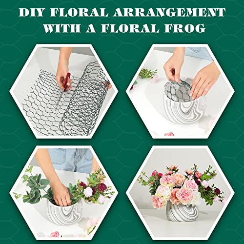 Amylove 2 Pcs Chicken Wire for Floral 0.6" Galvanized Mesh, 12 x 48 Inch | Floral Wire Netting PVC Coated Netting Wires Green Mesh for Flower Arrangements Garden Fence Barrier Pet Poultry DIY Craft - size: 12 x 48 Inch