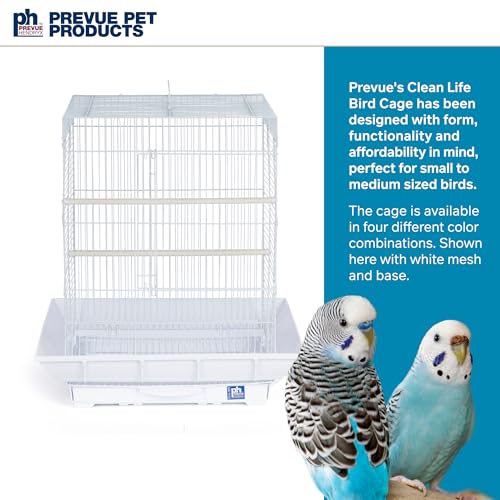 Prevue Hendryx SP850W/W Clean Life Cockatiel Cage, White,1/2" - color: White