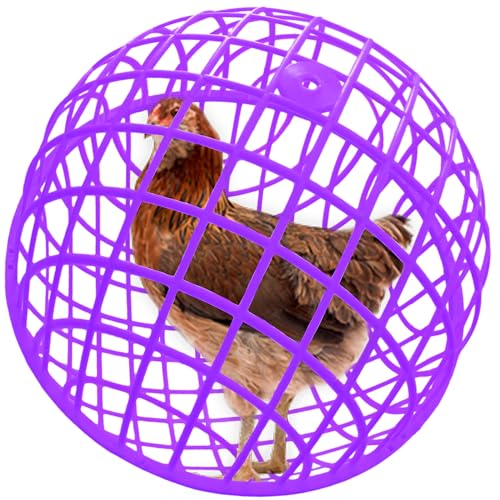 15.7" Ball-Shaped Movable Chicken Coop,Pigeon Rabbit Duck Safe Walking Net,Preventing Trampled by Horse,Predation by Eagles,Dog Bites.Pet Removable Prevent Harassment Safety Hutch - color: Purple