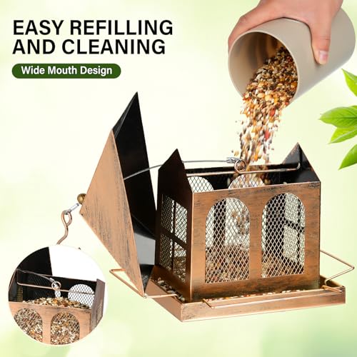 Bird Feeders 3.5LBS for Outdoors Hanging | fit for House Finches, American Goldfinches, Black-capped Chickadees, House Sparrows, Pine Siskins, Chipping Sparrows so on - size: 3.5LBS