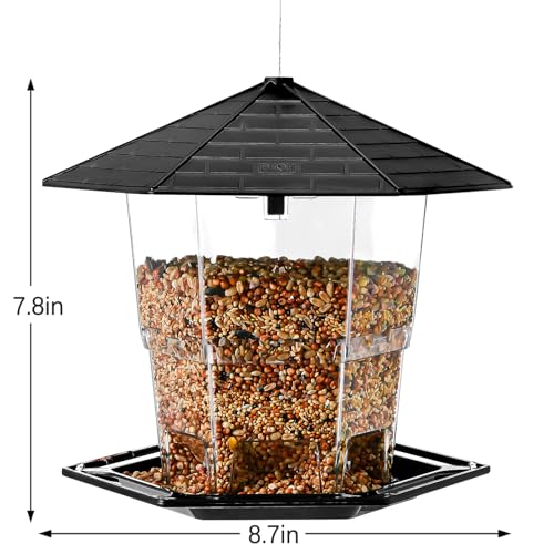 Jealoeur Bird Feeders for Outdoors Hanging Bird Feeder Wild Birds Seed, Black 2 Pack - color: Black 2 pack