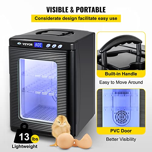 Happybuy Black Reptile Incubator 25L Digital Incubator for Small Reptiles with Cooling and Heating 5-42C - color: Black