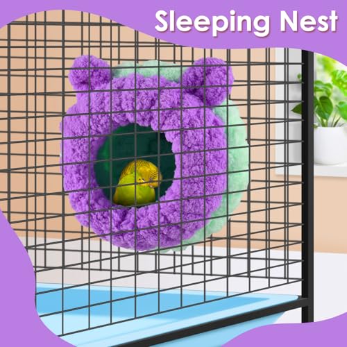 KATUMO Bird Nest, Conure Breeding Bed Parrotlet Snuggle Bed Lovebird Nest for Conure, Lovebird, Canary, Finch, Hamster (Less Than 5 inches Long) - size: S (Lilac)