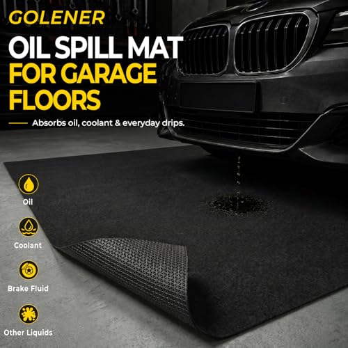 Oil Spill Mat - Garage Floor Mat, Absorbent Oil Pad, Premium Maintenance Mat, Waterproof, Contain Liquid, Protect Garage Surface from Spill & Stain, Reusable, Washable, Durable, Black, 29”x36” - size: 2'5" x 3' (Rectangular)