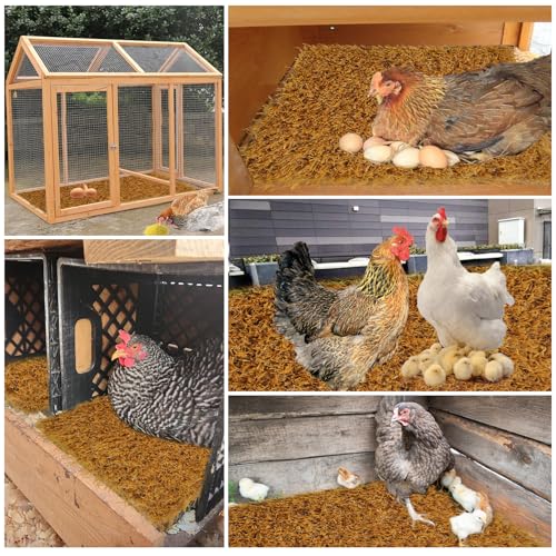 8 Pack Reusable Chicken Coop Nesting Pads,Washable Nesting Box Pads Soft Cuttable Artificial Grass Mat 11.8x11.8 in Hen Coop Bedding Liner Chicken Cage Accessories (Yellow) - color: Yellow