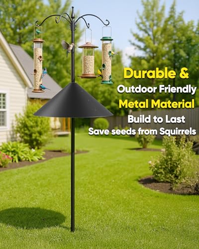19 Inch Metal Squirrel Baffle for Bird Feeder Pole | Squirrel Proof Bird Feeders for Outdoors Hanging Cover for Rain Guard, Rust Proof Chew Proof Heavy, 1 Pack