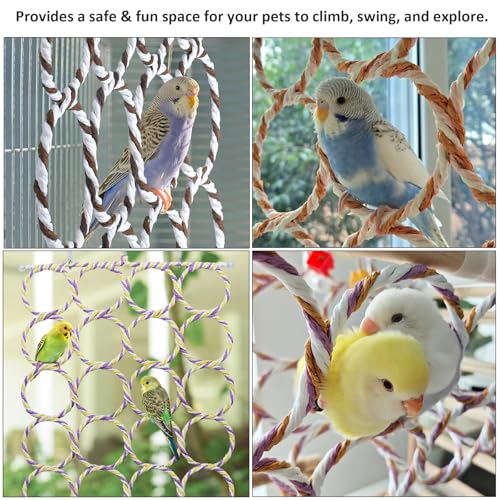 2pcs Parrot Swing Hanging Toys,Rat Climbing Net, Ladder Bridge Hanging Hammock(Random Color)