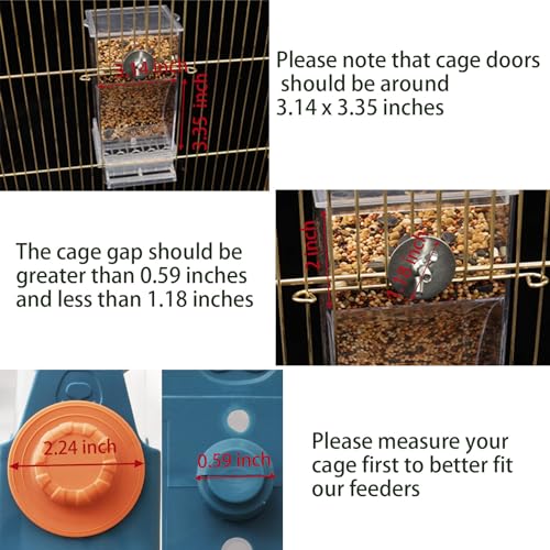 No Mess Bird Feeder Water Dispenser Set Acrylic Automatic Parrot Feeder | Transparent Parrot Food Container Drinker Cage Accessories for Small Birds Canary Finch (Dark green, 1) - color: Dark green