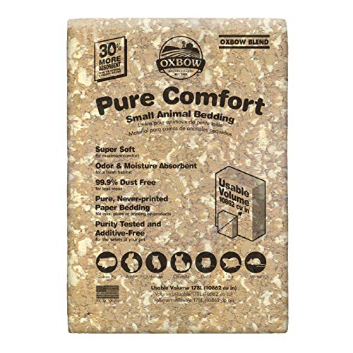 Oxbow Small Animal Bedding, Hamster, Guinea Pig, Rabbit, Blend, USA, 178 L | Pure Comfort, Hamster Bedding, Guinea Pig Bedding, Low Dust, Virgin Paper, Litter Box, Bunny, Rats, Gerbils, Chinchillas - color: Blend, size: 178 Liter