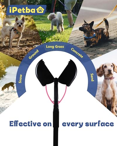 32" Long Handle Dog Pooper Scooper for Yard – No Bending, Clean Pickup on Grass, Gravel & Sand, Easy to Clean & Durable - color: Rose Pink