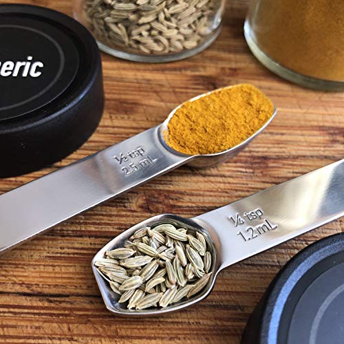 Stainless Steel Double Sided Measuring Spoon Set - size: 2 Spoon Set