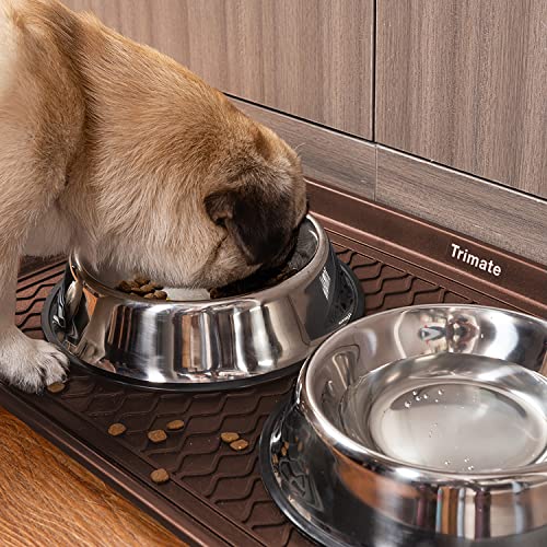 All Weather Boot Tray Extra Large 40"x20" - Brown Plastic Shoe Mat | Multi-purpose mudroom entryway tray with 1.25" raised edges - fits shoes, pet bowls & plants - 100% recycled polypropylene - style: Brown