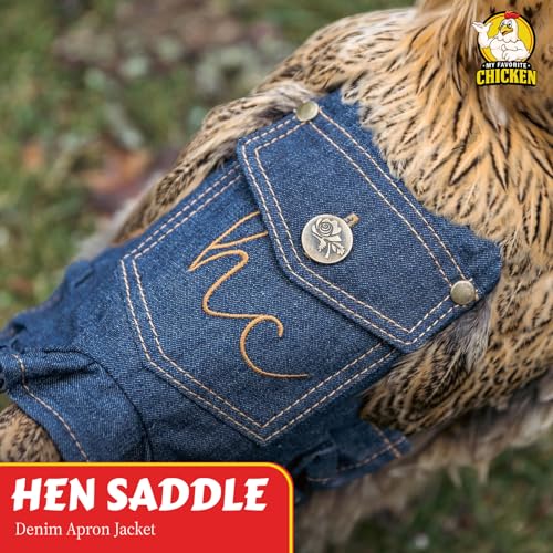 My Favorite Chicken Hen Saddle Denim Standard | Chicken Back Protector, Chicken Apron Jacket, Durable, Comfortable