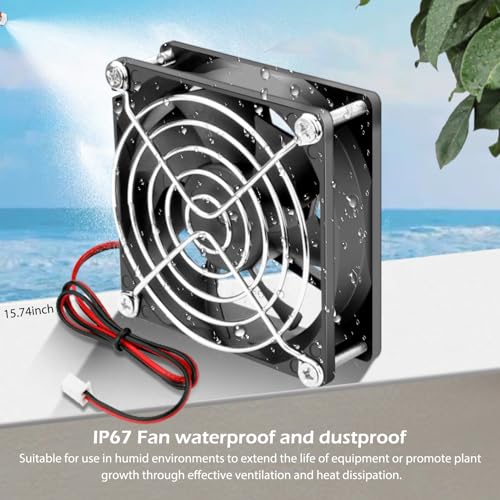 Wathai IP67 Waterproof 80mm x 25mm 12V Cooling DC Fan for RV Fridge Exhaust | 2 Pack, Dual Ball, 3 Inch, High Speed 12V Fan for RV Fridge Refrigerator DC Brushless Fan 12V waterproof 80mm - size: 80x25mm
