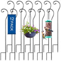 Hicarer 12 Pcs Shepherds Hooks for Outdoor 35 Inch 1/3 Bird Feeder Pole Rust Resistant Steel Shepard Hooks for Wedding Garden Bird Feeders Hanging Lanterns Solar Outdoor Lights - size: 35 Inch