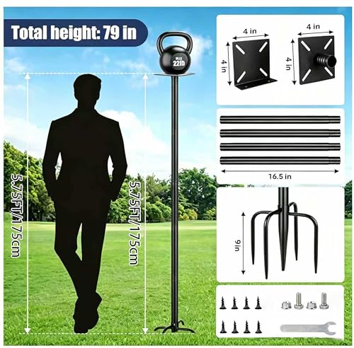 Smart Bird Feeder Pole Stand, 93 Inch Bird House Pole for Outdoors Heavy Duty Adjustable Mounting Pole for Smart Bird Feeder with 1 Inch Dia Bird Feeder Post Weather Station, Black - size: 93'' Pole
